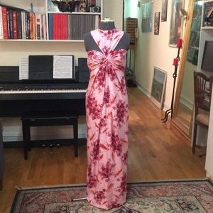 Modern pink koi maxi dress